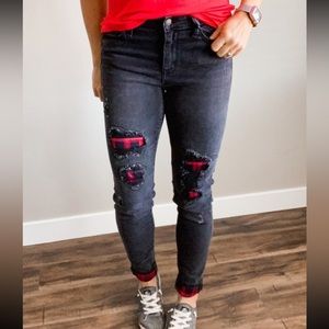 Judy Blue Black Plaid Jeans